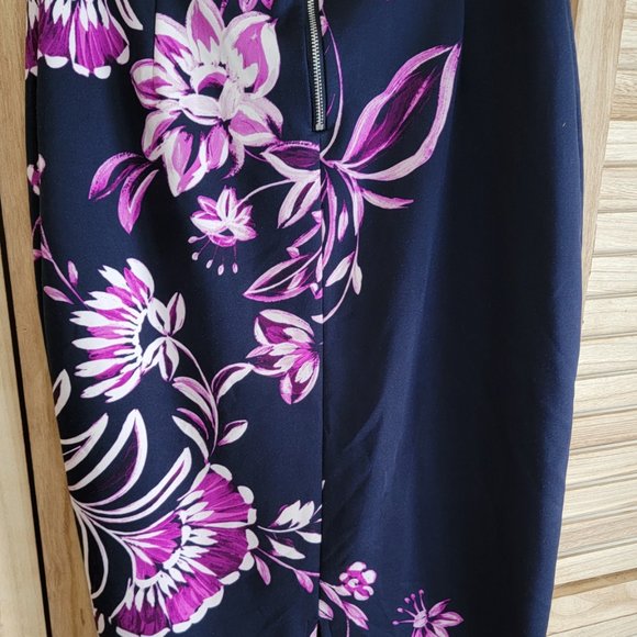 Stylish Floral Stretch Pencil Skirt - Alfani, Navy Blue Floral Skirt - Picture 3 of 3
